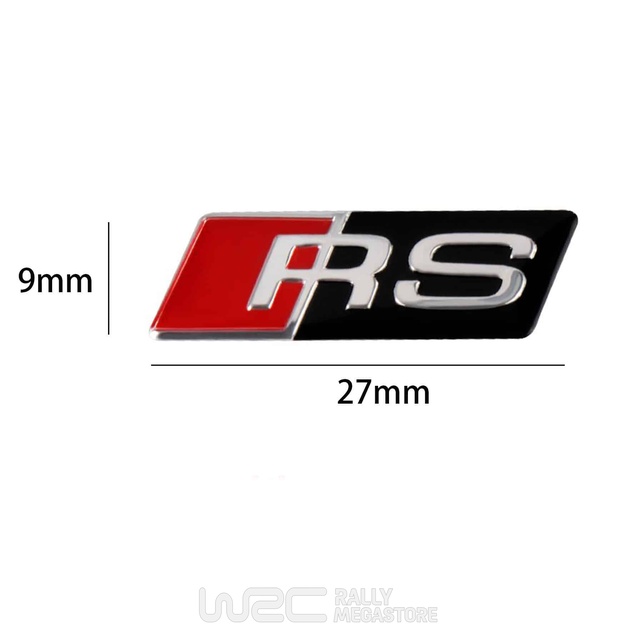 EMBLEME LOGO AUTOCOLLANT RS NOIR POUR VOLANT AUDI